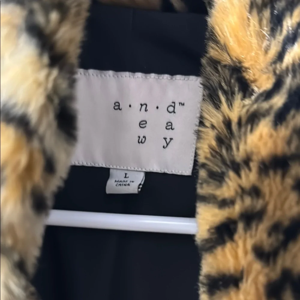 a new day Brown and Black Teddy Jacket Plush Open Front - Picture 2 of 5